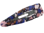 Barrette clic-clac tissu monet lilas