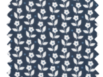 Tissu coton au mètre ex1097 fleurs blanc marine