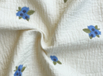 Tissu ex2652 Effet matelassé brodé myrtilles