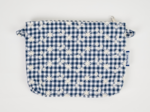 Mini pochette tissu vichy brodé marine