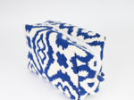 Trousse de toilette rectangle jacquard bleu