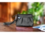 Mini pochette plissée anthracite argent