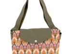 Grand sac cabas en tissu ikat ocre
