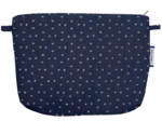 Pochette tissu broderie anglaise marine