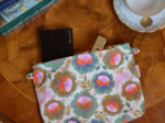 Pochette tissu fleur de thé