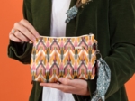 Pochette plissée ikat ocre