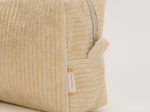 Trousse de toilette rectangle velours côtelé large doré
