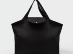 Sac cabas grand matelassé hexagonal noir