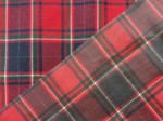 Tissu enduit  au mètre tartan rouge
