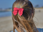 Barrette noeud papillon rouge foncé