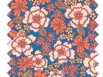 Tissu coton au mètre ex2631 bohème fleuri bleu