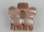 Grande pince fleur beige glossy