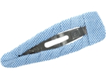 Barrette clic-clac tissu oxford ciel