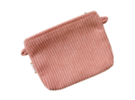 Mini pochette tissu velours côtelé rose blush