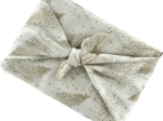 Furoshiki grand 73 x 73 cm sapin blanc pailleté