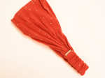 Bandeau fichu Enfant gaze pois or marsala