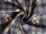 Coupon tissu 1 m tartan fleuri