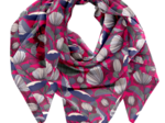 Foulard pompon pavot  fuchsia