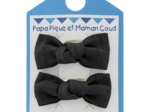Barrettes clic-clac petits noeuds noir