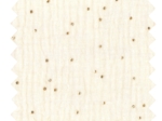 Coupon tissu 1 m gaze pois or écru