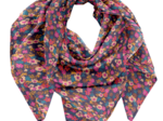 Foulard pompon hippie fleurie
