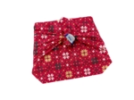 Furoshiki petit 35 x 35 cm ex2468 géo scandinave or rouge