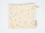 Carré Démaquillant Lavable gaze pois or écru