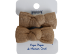 Elastiques Mousse Petit Noeud gaze pailletée camel