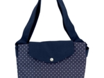 Grand sac cabas en tissu pois marine