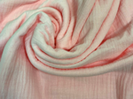 Tissu coton au mètre gaze rose