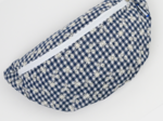 Petit sac banane vichy brodé marine
