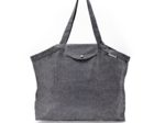 Sac cabas taille moyenne plissé anthracite argent