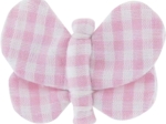 Barrette petit papillon vichy rose