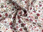Tissu coton au mètre ex2662 aquarelle fleurie aubergine