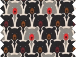 Tissu enduit  au mètre ours pop