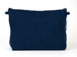 Trousse de toilette velours côtelé large marine
