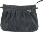 Pochette plissée anthracite argent