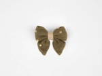Barrette Mini Noeud Papillon gaze pois or kaki
