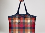 Sac cabas moyen tartan lurex rubis