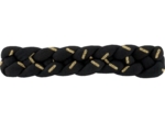 Barrette cheveux tressée  paille dorée noir