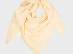 Grand foulard gaze pois or écru