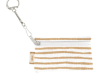 Pochette porte-clés rayé or blanc