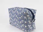 Trousse de toilette rectangle vichy brodé marine