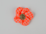 Mini Barrette Pétales de Fleur vichy orange fluo