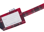 Etiquette bagage tartan rouge