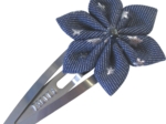 Barrette clic-clac fleur étoile etoile argent jean