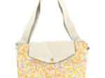Grand sac cabas en tissu mimosa jaune rose