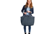 Grand sac cabas en tissu etoile argent jean