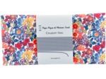Coupon tissu 50 cm fleuri orange bleu blanc ex1064