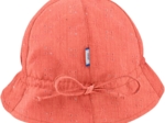 Chapeau soleil charlotte gaze dentelle corail